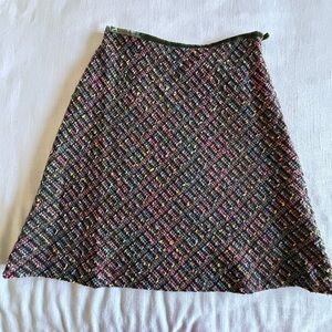 Parisian Signature Skirt Womens 8P Multicolor Plaid Tweed A-Line Knee-Length